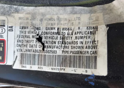 2009 Honda Civic Hybrid z USA, uszkodzony, nr VIN JHMFA362X9S002503